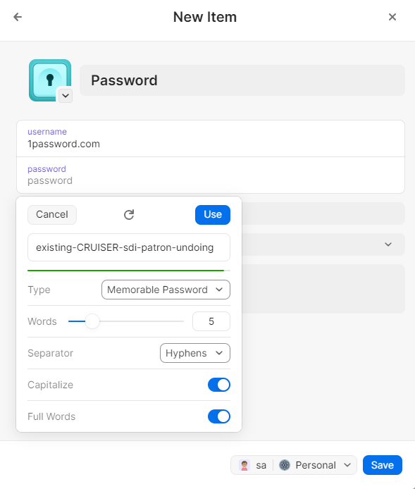 1Passwod password generator
