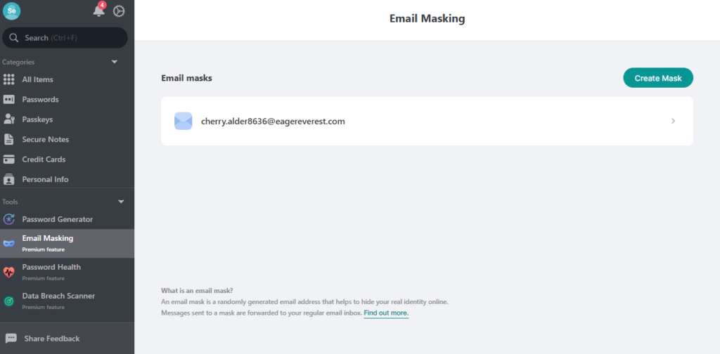 NordPass Email masking